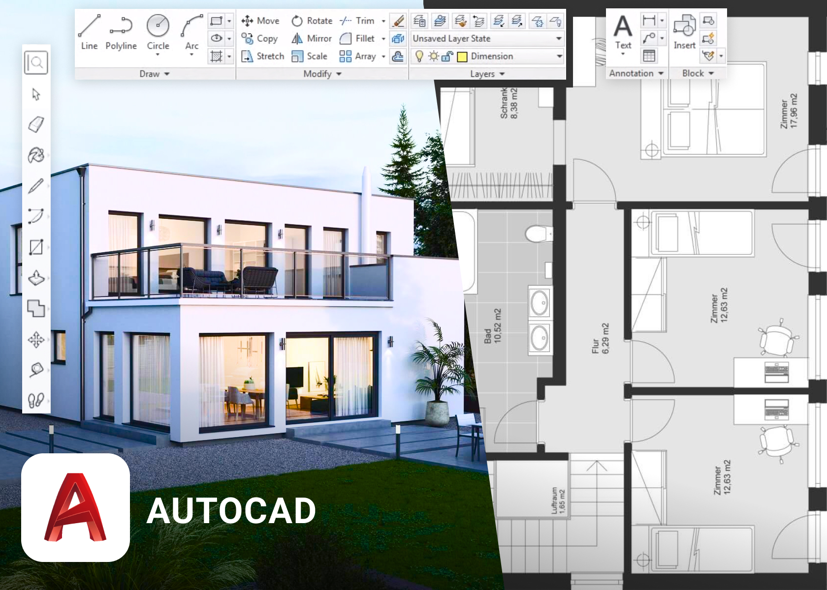 Введение в архитектурный чертеж с AutoCAD